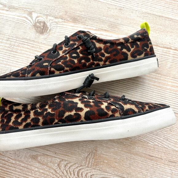Sperry Crest Vibe Seacycled Cheetah Print Slip On Sneaker | Size 8.5 - Picture 3 of 8
